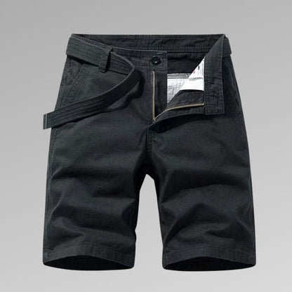 Short cargo homme – Coupe décontractée – Tissu respirant – Ceinture intégrée – Poches utilitaires
