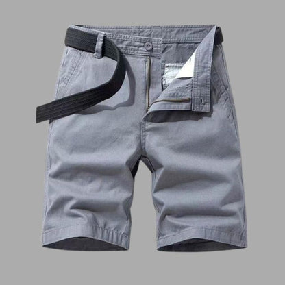 Short cargo homme – Coupe décontractée – Tissu respirant – Ceinture intégrée – Poches utilitaires