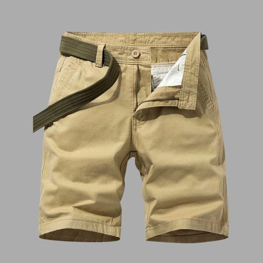 Short cargo homme – Coupe décontractée – Tissu respirant – Ceinture intégrée – Poches utilitaires