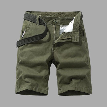 Short cargo homme – Coupe décontractée – Tissu respirant – Ceinture intégrée – Poches utilitaires