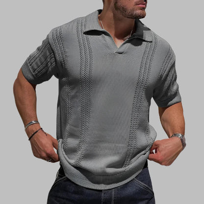 Polo homme – Coupe régulière – Maille douce – Texture torsadée – Manches courtes