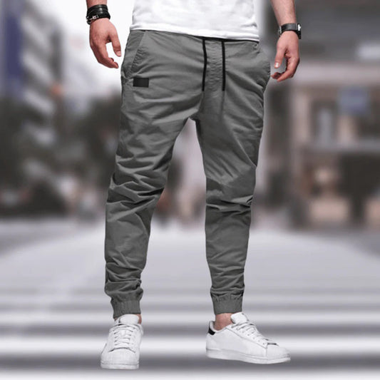 Pantalon cargo homme – Coupe décontractée – Jambe fuselée – Coton – Taille à cordon