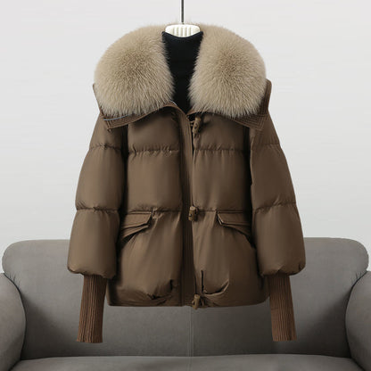 Veste matelassée femme – Coupe oversize – Col en fausse fourrure – Poignets côtelés