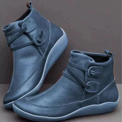 Bottes femme – Cuir orthopédique – Maintien cheville – Semelle épaisse antichoc