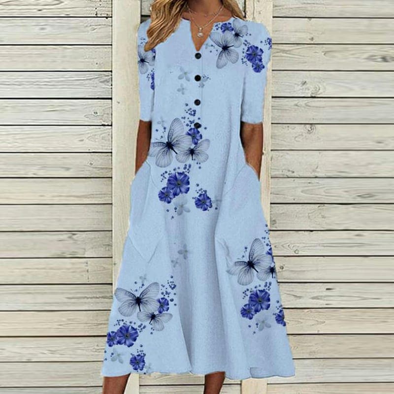 Vanessa - Belle robe d'été avec des boutons et des poches