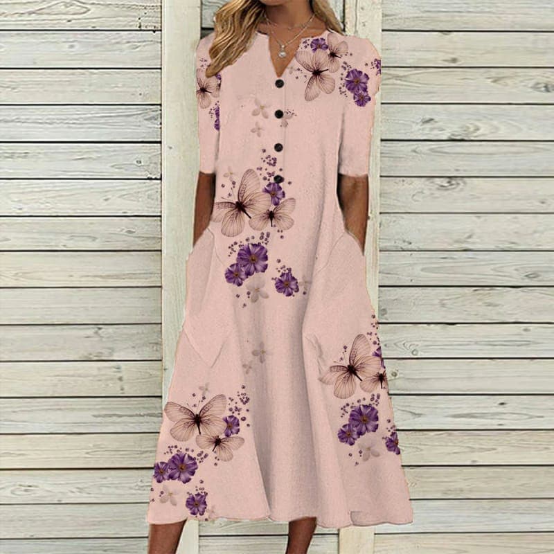 Vanessa - Belle robe d'été avec des boutons et des poches