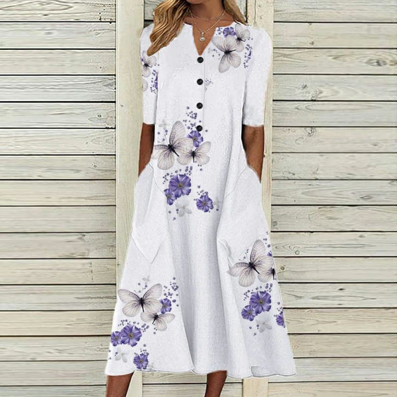 Vanessa - Belle robe d'été avec des boutons et des poches