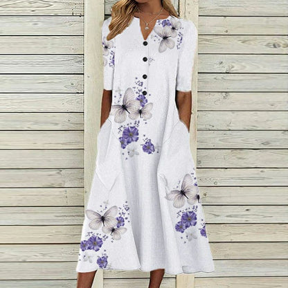 Vanessa - Belle robe d'été avec des boutons et des poches
