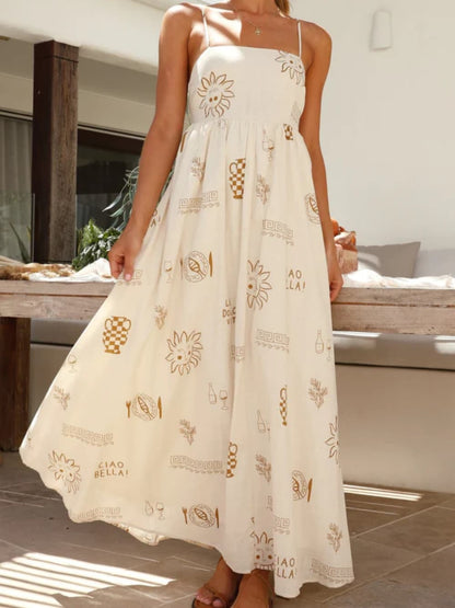 Robe maxi à bretelles spaghetti pour femme - Élégante et fluide