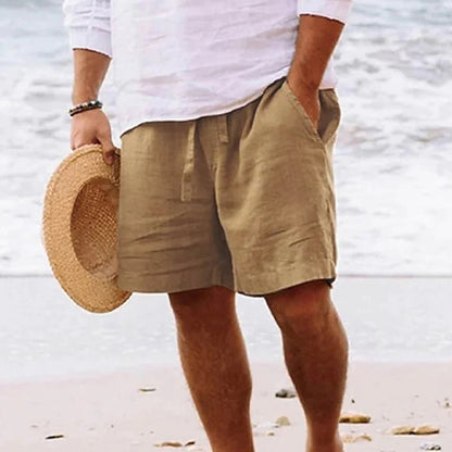 Short homme – Coton respirant – Taille élastique avec cordon – Coupe décontractée