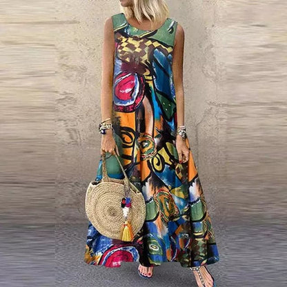 Marine - La robe sans manches colorée