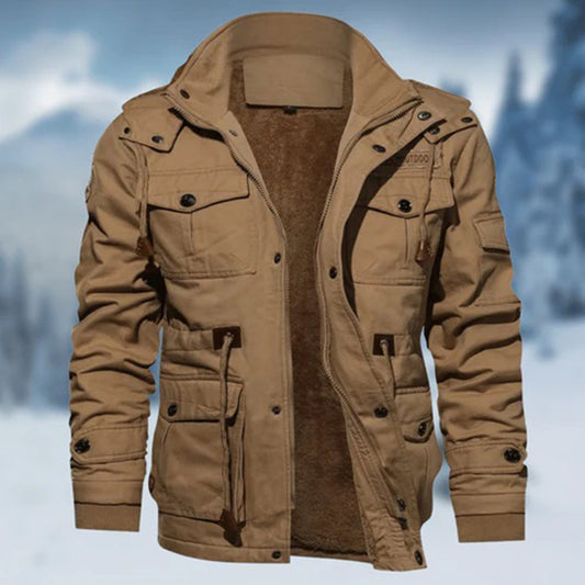 Veste homme – Coupe ajustée – Coton respirant – Col montant et multiples poches