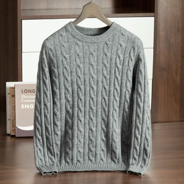 Pull en Tricot Câble Douillet, Élégant et Confortable pour Hommes