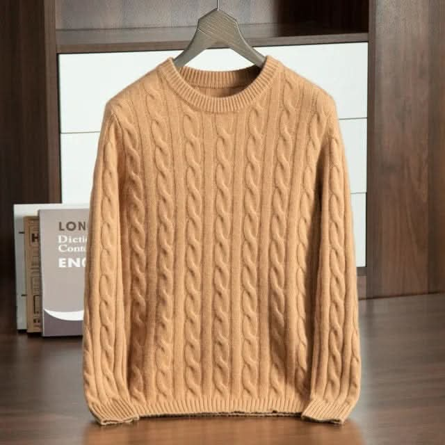 Pull en Tricot Câble Douillet, Élégant et Confortable pour Hommes