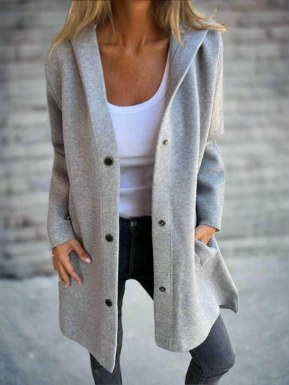 Luxueux cardigan en tricot à capuche long et chaud pour femme