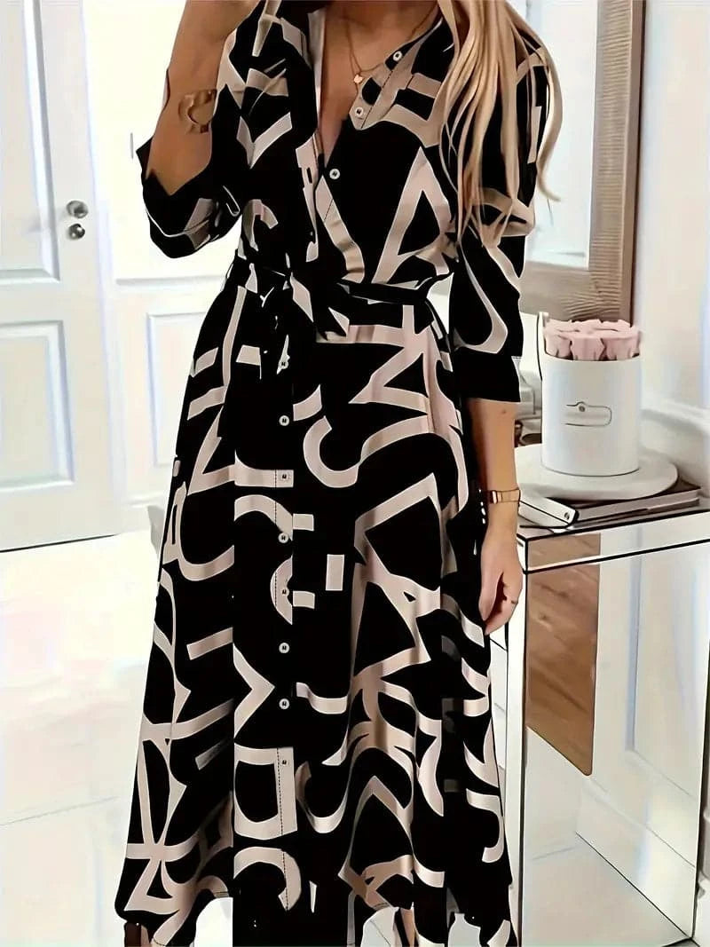 Sandra - Robe large aux motifs élégants