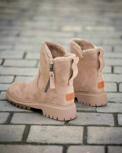 Bottes Femme - Suédées - Semelle Épaisse Antidérapante - Doublure Chaude - Bout Rond