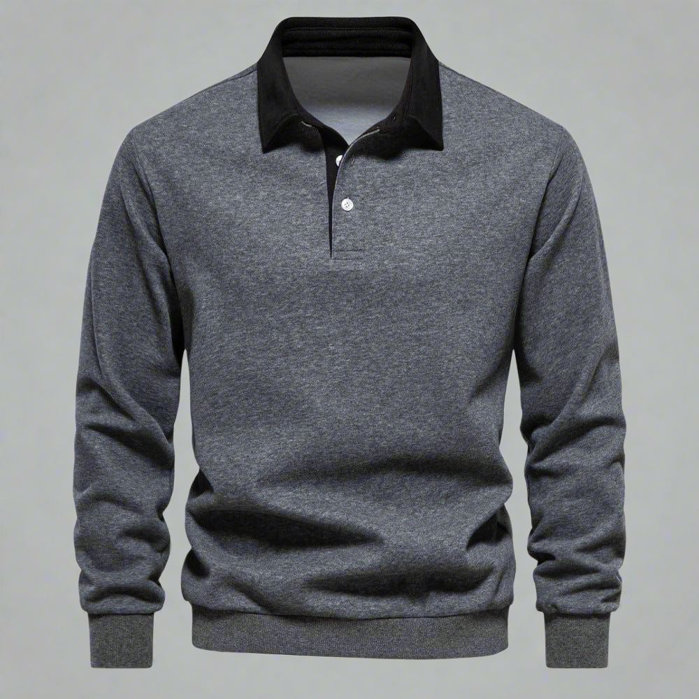 Pull Polo Classique Noir, Élégant et Confortable pour Hommes