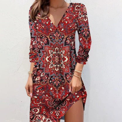 Mara - Magnifique robe aux motifs et couleurs insolites