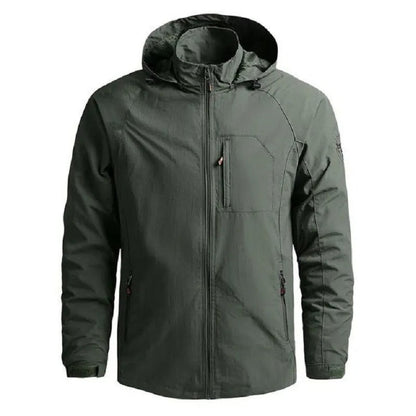 Veste cargo homme – Coupe régulière – Tissu respirant et imperméable – Poches zippées