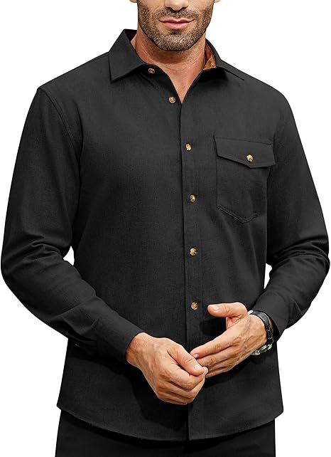 Chemise boutonnée décontractée pour homme - Manches longues - Contraste bicolore - Confort élégant