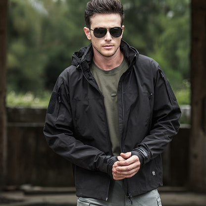 Veste softshell homme – Coupe ajustée – Imperméable – Capuche – Multipoche – Zippée