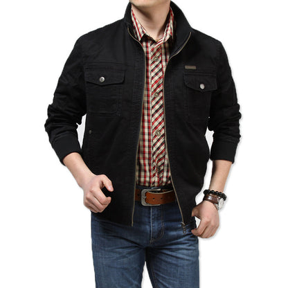 Veste zippée décontractée pour homme - Poches poitrine - Poignets côtelés