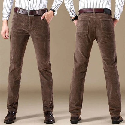 Pantalon homme – Coupe droite – Ajusté – Velours côtelé – Longueur entière