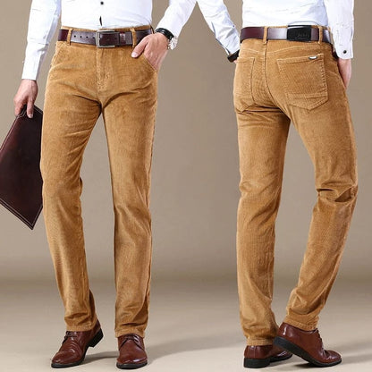 Pantalon homme – Coupe droite – Ajusté – Velours côtelé – Longueur entière