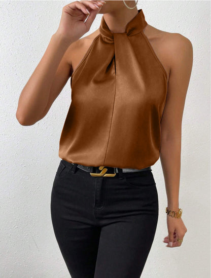 Top à col licou élégant pour femmes - Style sans effort - Parfait pour les événements