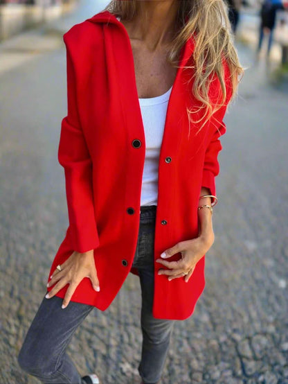 Luxueux cardigan en tricot à capuche long et chaud pour femme