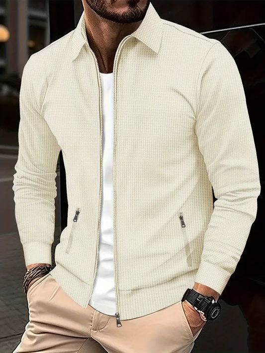 Blouson homme – Coupe slim – Tissu respirant – Fermeture zippée – Style décontracté