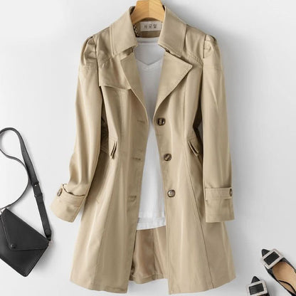 Trench-coat mi-long élégant et élégant pour femme