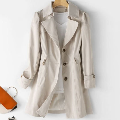 Trench-coat mi-long élégant et élégant pour femme
