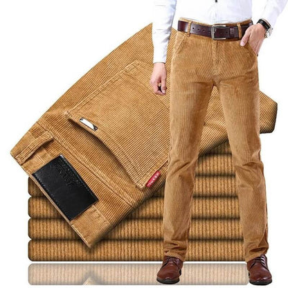 Pantalon homme – Coupe droite – Ajusté – Velours côtelé – Longueur entière