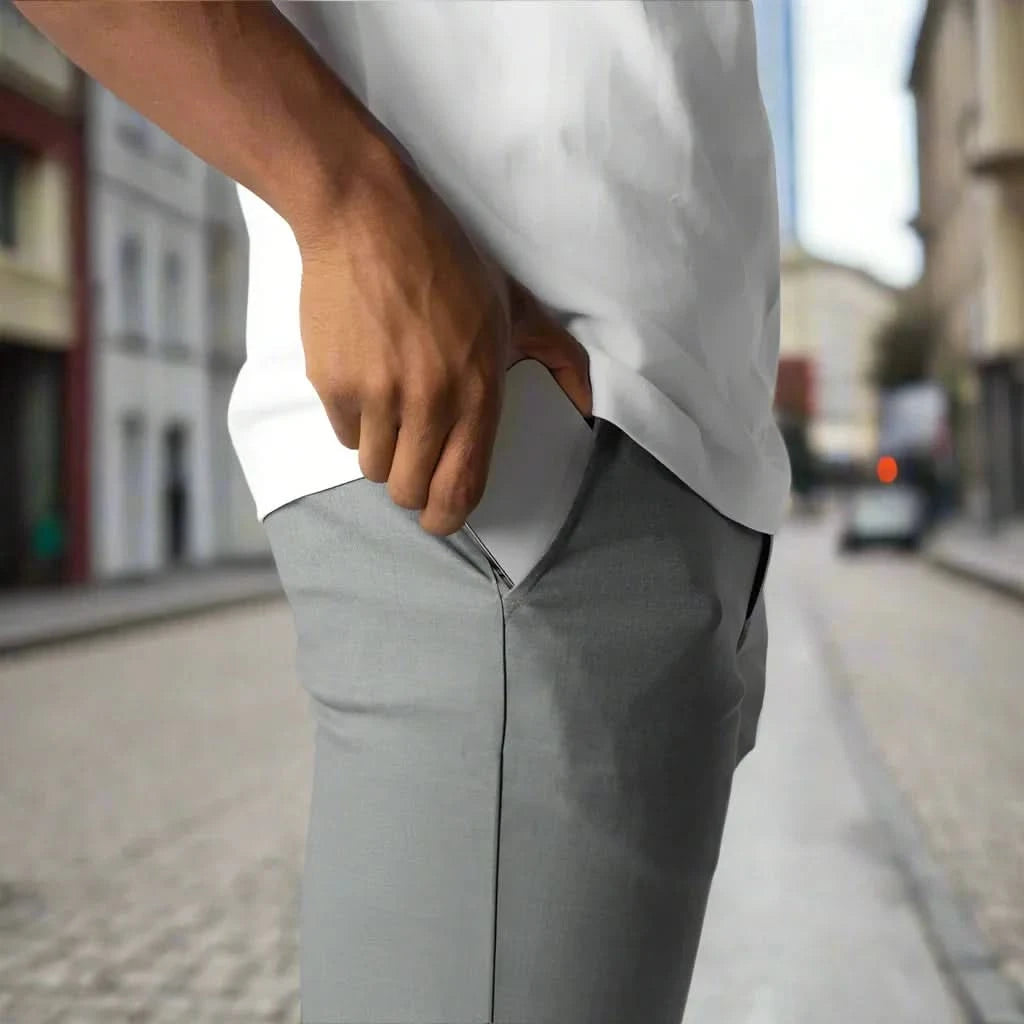 Pantalon chino de haute qualité, flexible et sur mesure pour homme