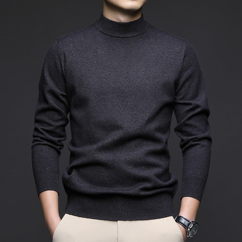 Pull homme – Coupe slim – Coton doux – Col rond côtelé – Style décontracté