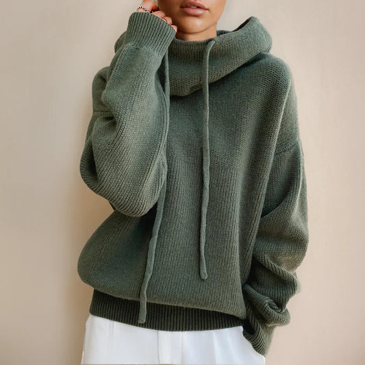 Pull Femme – Col Roulé – Laine – Coupe Oversize – Côtelé – Style Décontracté
