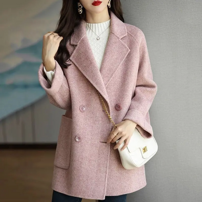 Manteau trench femme – Coupe slim – Laine – Double boutonnage – Revers tailleur