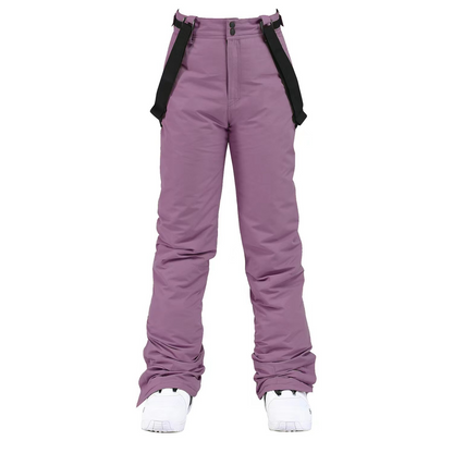Pantalon de ski femme – Imperméable coupe droite – Bretelles réglables confortables
