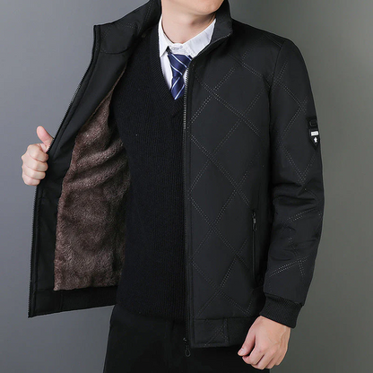 Veste matelassée homme – Coupe régulière – Col montant – Fermeture zippée – Poignets côtelés