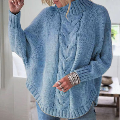 Pull à Col Roulé Tricot Câblé Douillet, Chic, Confortable et Polyvalent pour Femme