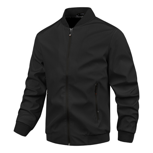 Veste homme coupe droite – Coupe régulière – Col montant – Tissu coupe-vent