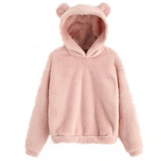 Sweat à capuche femme – Fleece doux – Coupe ample – Capuche oreilles fantaisie