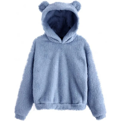 Sweat à capuche femme – Fleece doux – Coupe ample – Capuche oreilles fantaisie