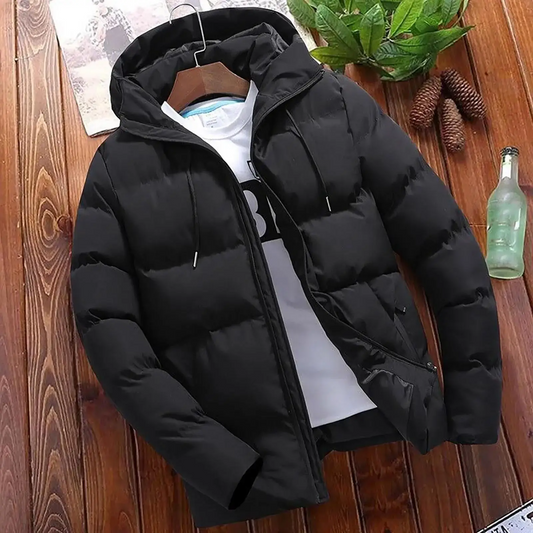 Veste parka homme – coupe régulière – matelassée imperméable – capuche zippée