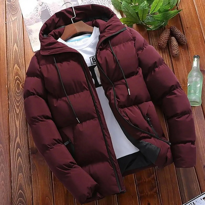 Veste parka homme – coupe régulière – matelassée imperméable – capuche zippée