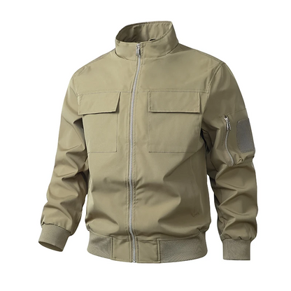 Blouson homme – Coupe slim – Résistant au vent – Col montant – Ourlets côtelés