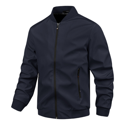 Veste homme coupe droite – Coupe régulière – Col montant – Tissu coupe-vent