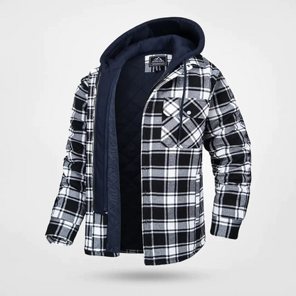 Homme Veste-Chemise - Tissu Tissé - Coupe Décontractée - Capuche - Motif Carreaux